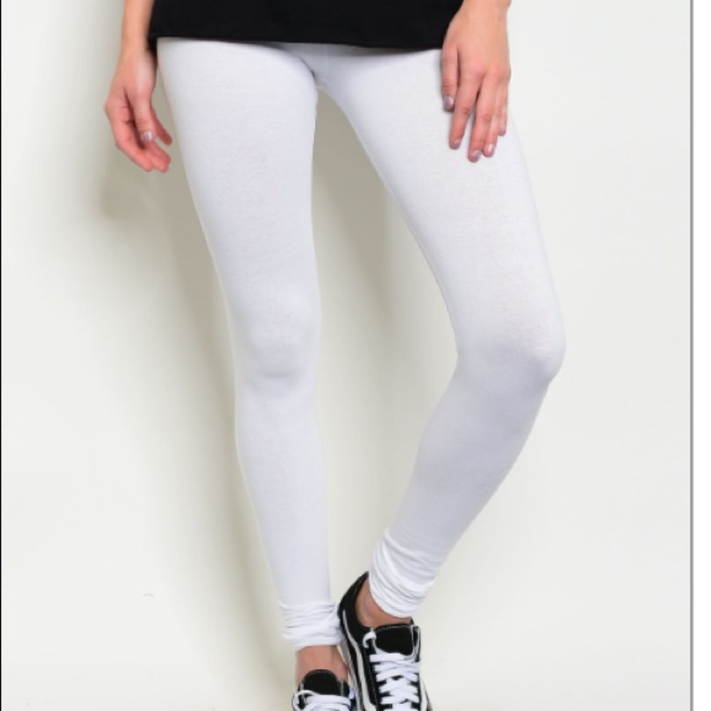 White Elastic waistband leggings - Picture 3 of 7